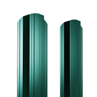 Штакетник металлический 125 мм П-образный 1250 мм фигурный ДВС PE 0,45 мм RAL6005