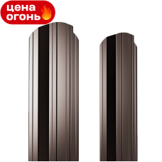 Штакетник металлический 125 мм П-образный 2000 мм фигурный ДВС PE 0,4 мм RAL8017